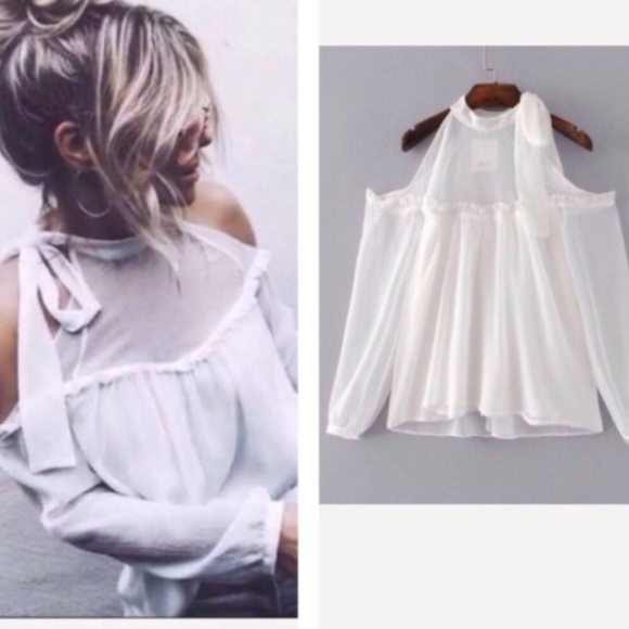 SUMMER  Chiffon. White women’s top - Picture 6 of 6